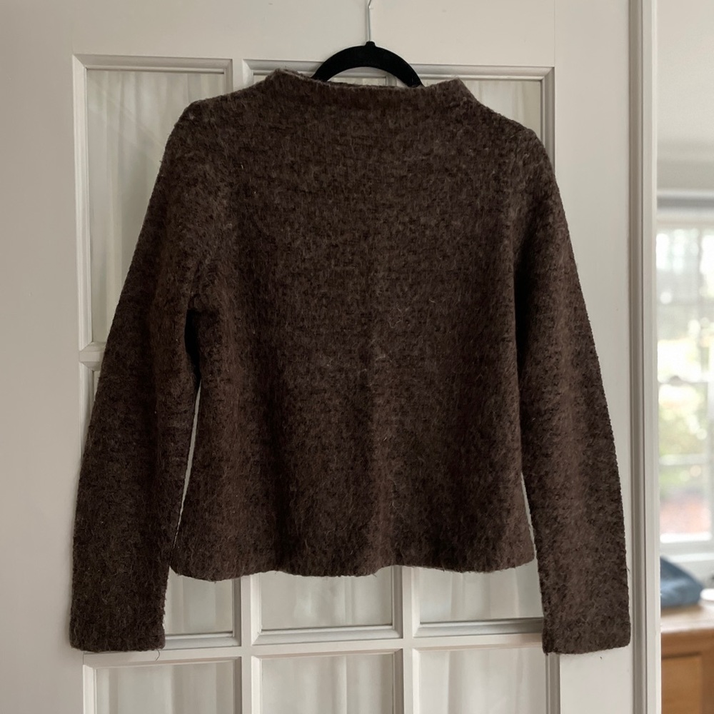 Brown marled mock neck sweater